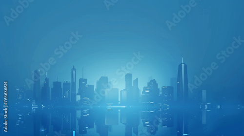  Futuristic Urban Skyline  Cityscape Over Light Blue Technological Background