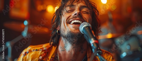 Singer laughing during interview
