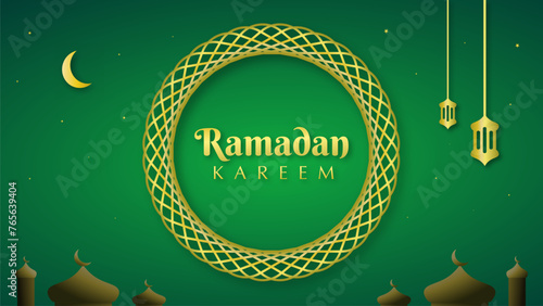 a luxurious and magnificent Islamic background. Vertical banner for social media content
