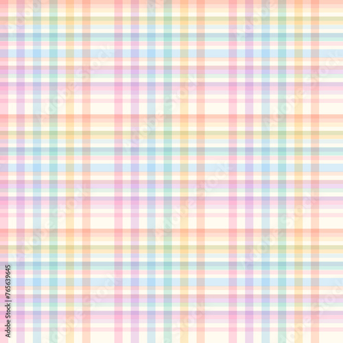 spring plaid or checked pattern, pastel easter plaid Rainbow Plaid Seamless Pattern Colorful plaid repeating seamless illustration suitable for fashion, interiors, Easter, baby shower decor.