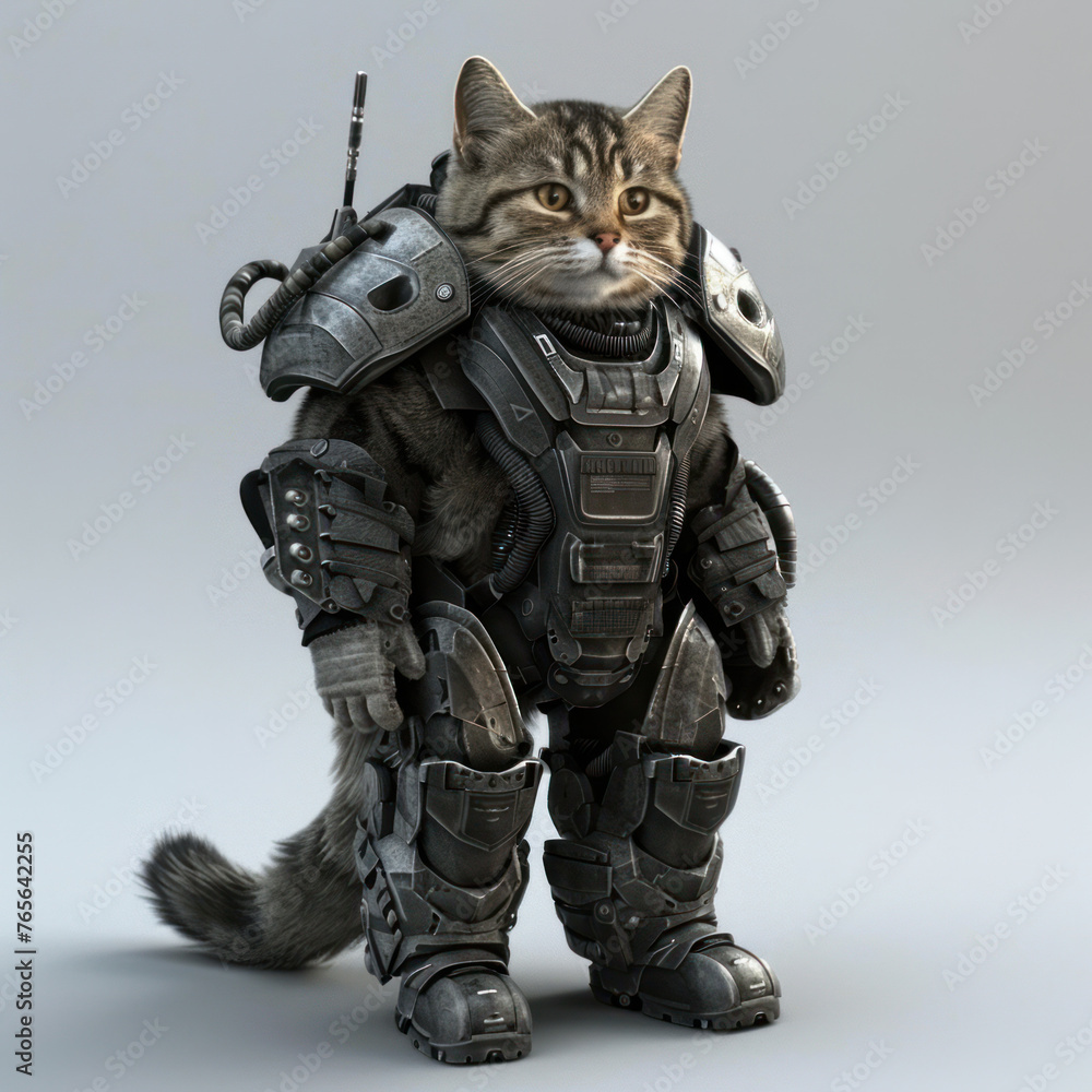 A cat With Robot Armor Military 3D Models A cat With Robot Armor Military 3D Models