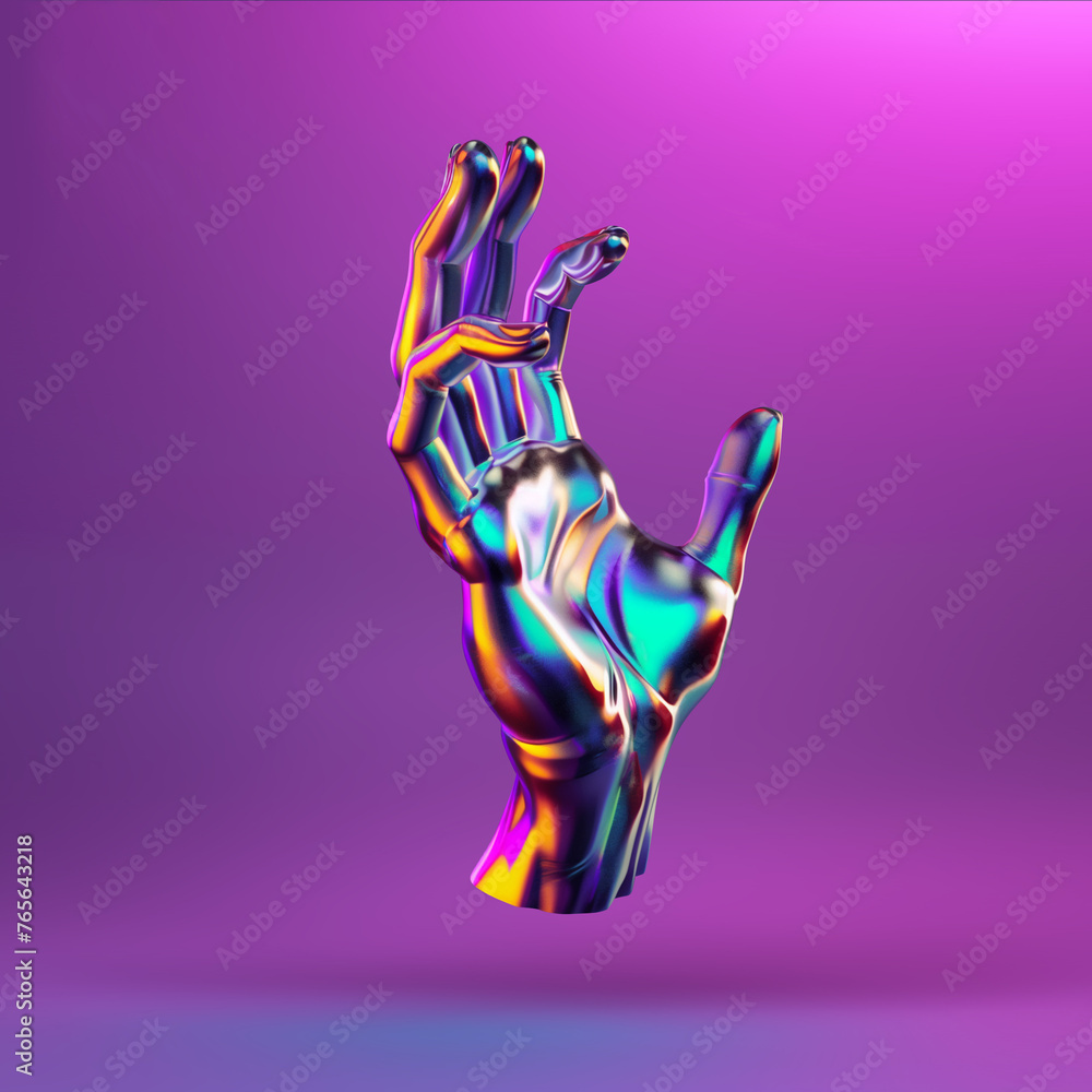 Obraz premium 3d holographic hand gesture 