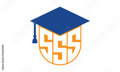 SSS initial letter academic logo design vector template. school college logo, university logo, graduation cap logo, institute logo, educational logo, library logo, teaching logo, book shop, varsity