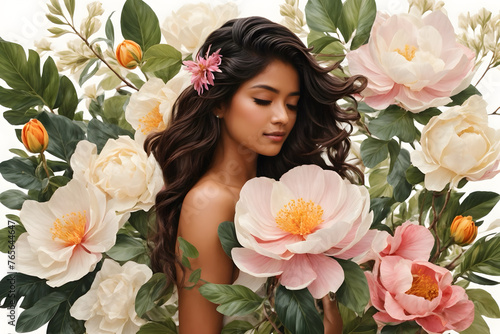 Mesua ferrea flowers with an isolated background photo