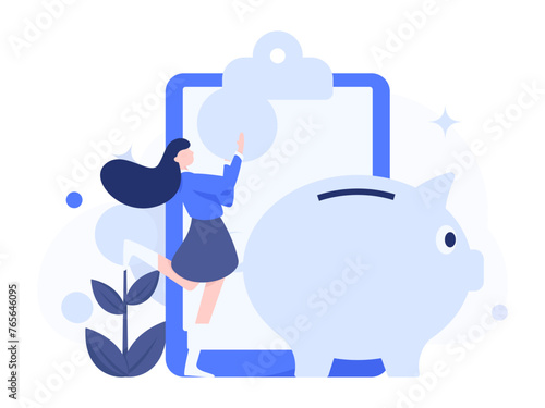 Internet financial management investment flat vector concept operation hand drawn illustration

