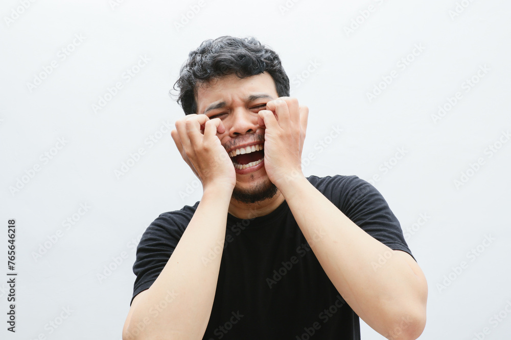 stressful asian man screaming expression stressful asian man screaming expression