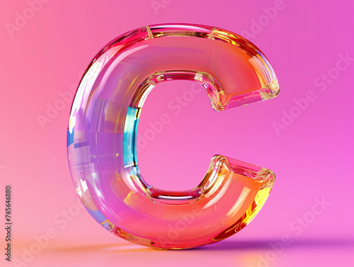 A English letter C icon blind box with a cartoon design in 3D.