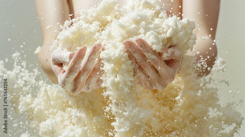 Fototapeta premium Artisan Pizza Dough Preparation