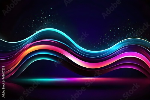Vector glowing wave neon flowing curve background Generative AI