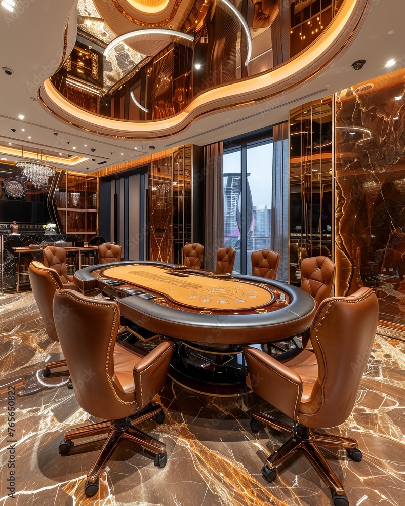 wehnoos Interior of a luxury casino. poker room Luxury casino interior design