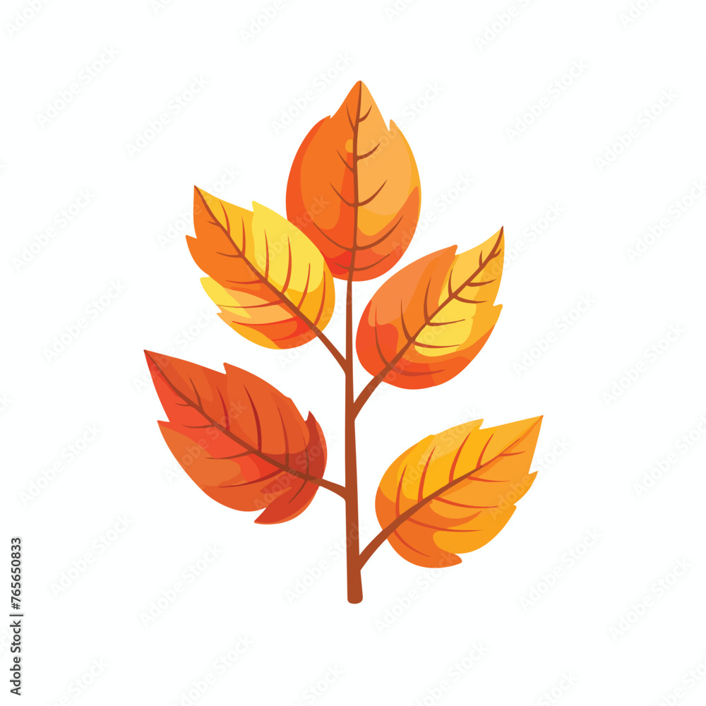 Fresh autumn leaves in yellow and orange color icon