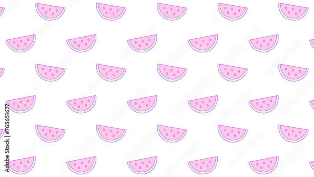 Obraz premium レトロな美味しいスイカパターン⭐︎PNG
