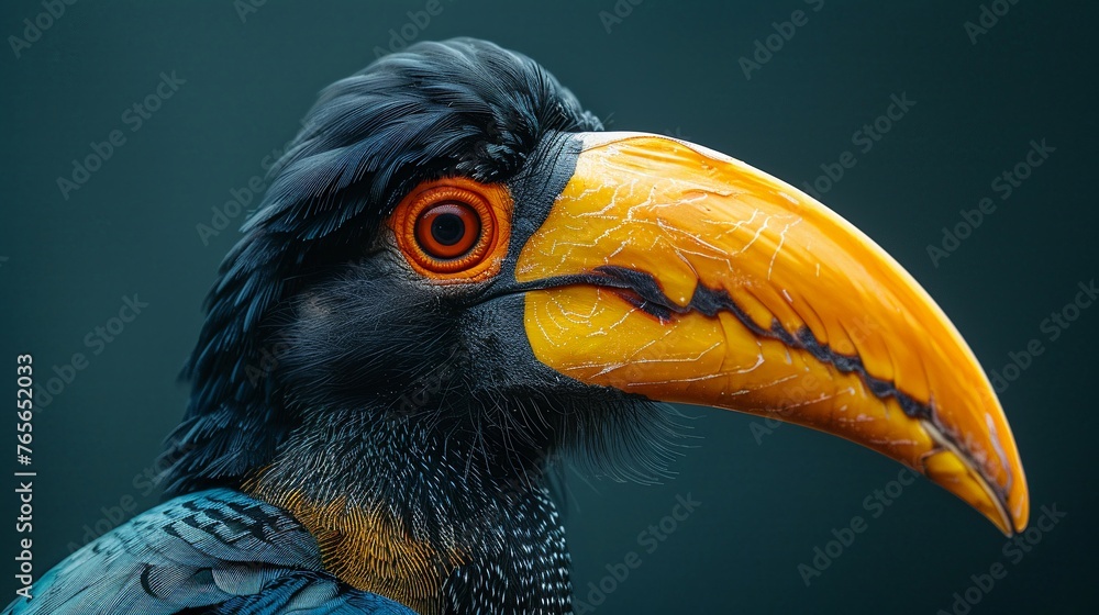 Obraz premium African hornbill in profile its distinctive beak eye-catching