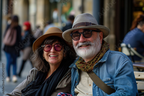 Senior tourist couple in Barcelona © Jelena