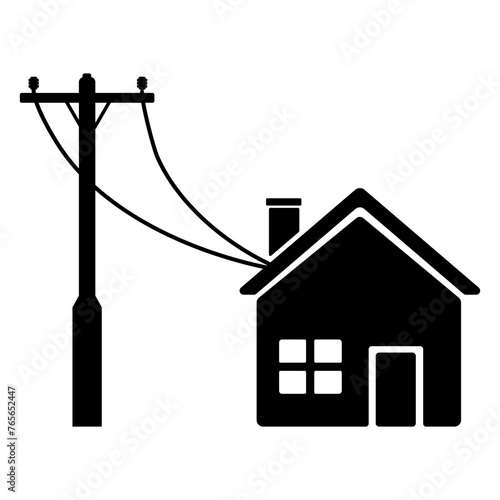 Home Electricity Network Mains Power Icon Vector Illustration 