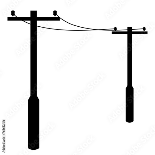 Power Lines Electricity Utility Pole Icon Vector Illustration