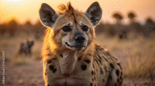 Portrait of Hyena at sunset 