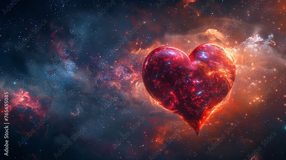 A heart bomb floating in space A heart bomb floating in space