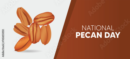 national pecan day 14 Apr celebrates in USA vector poster