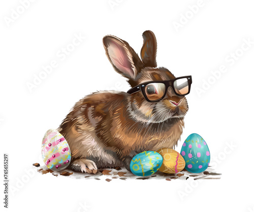 _Rabbit_with_glasses_and_Easter_eggs_die-cut_png file