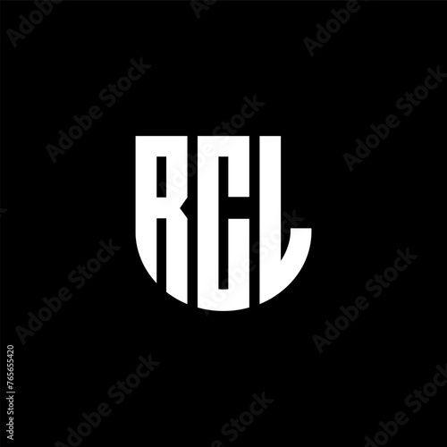 RCL letter logo design with black background in illustrator, cube logo, vector logo, modern alphabet font overlap style. calligraphy designs for logo, Poster, Invitation, etc.