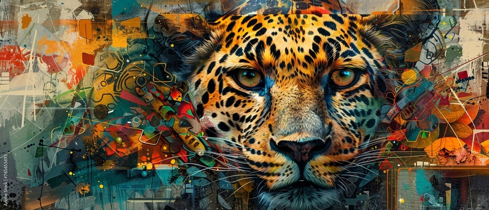 Obraz premium Animals in rich abstract settings wealth and luxury motifs