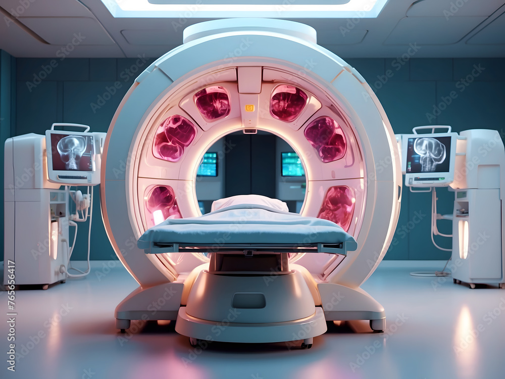 The hospital lab is equipped with advanced MRI and CT scan machines for ...