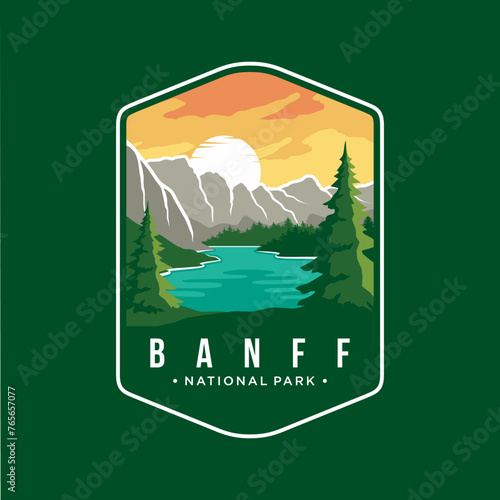 Banff National Park Emblem patch logo illustration