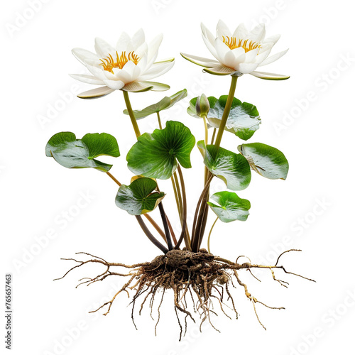 Water Lily Roots, transparent background, isolated image, generative AI