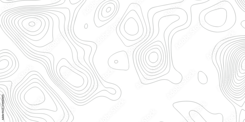 Topographic map background geographic line map with seamless ornament design. The black on white contours vector topography stylized height of the lines map.	