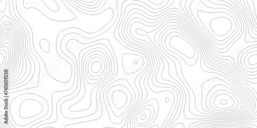 Topographic map background geographic line map with seamless ornament design. The black on white contours vector topography stylized height of the lines map.