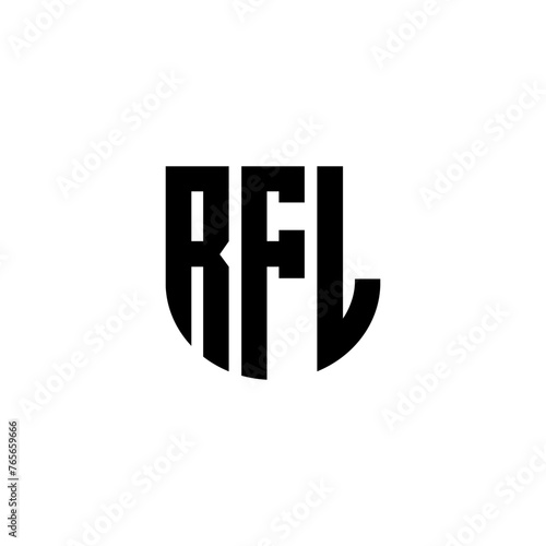 RFL letter logo design with white background in illustrator, cube logo, vector logo, modern alphabet font overlap style. calligraphy designs for logo, Poster, Invitation, etc.