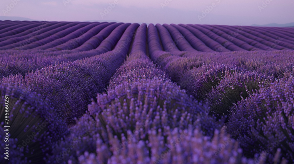 Soft lavender fields stretching as far as the eye can see.