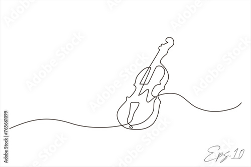 continuous line vector illustration design of violin musical instrument