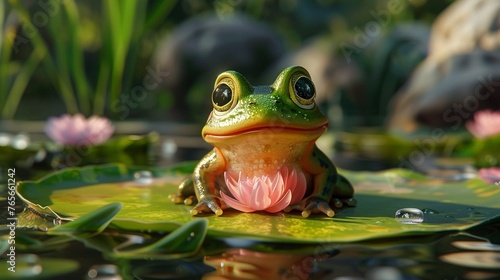 A frog with a beer cap looking blissfully unaware