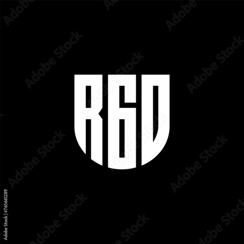 RGO letter logo design with black background in illustrator, cube logo, vector logo, modern alphabet font overlap style. calligraphy designs for logo, Poster, Invitation, etc. photo
