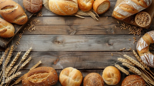 Wooden Table With Loaves of Bread