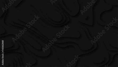 Abstract paper background. Black 3d paper style background. Background with Black paper cut shapes. Vector illustration.