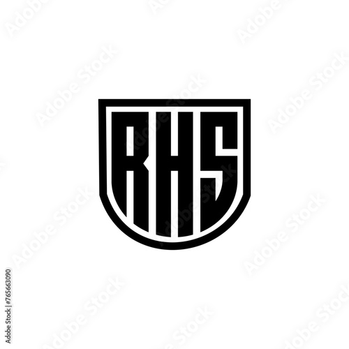 RHS letter logo design with white background in illustrator, cube logo, vector logo, modern alphabet font overlap style. calligraphy designs for logo, Poster, Invitation, etc. photo