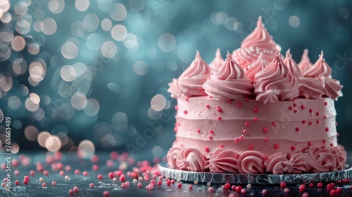 Close Up of Cake With Raspberries