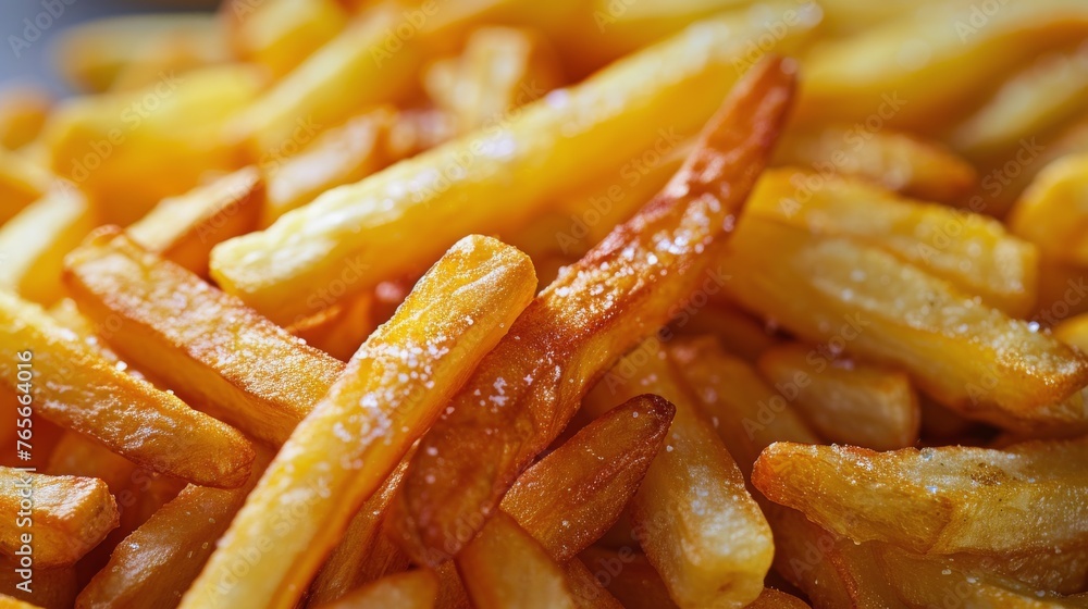 A Pile of French Fries on Table A Pile of French Fries on Table