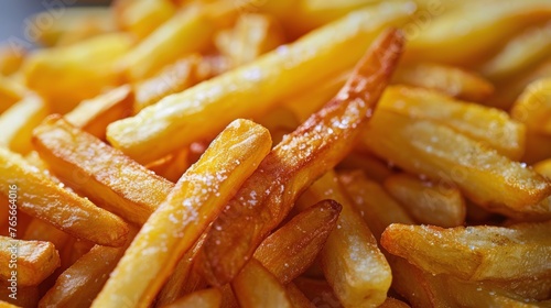 A Pile of French Fries on Table