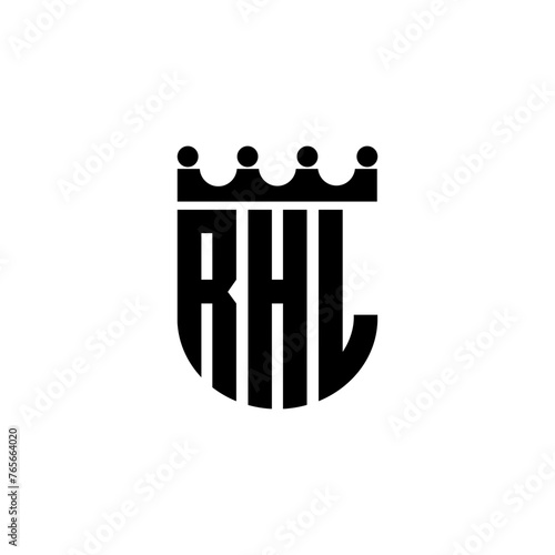 RHL letter logo design with white background in illustrator, cube logo, vector logo, modern alphabet font overlap style. calligraphy designs for logo, Poster, Invitation, etc. photo