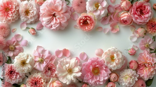 Pink Roses on White Background