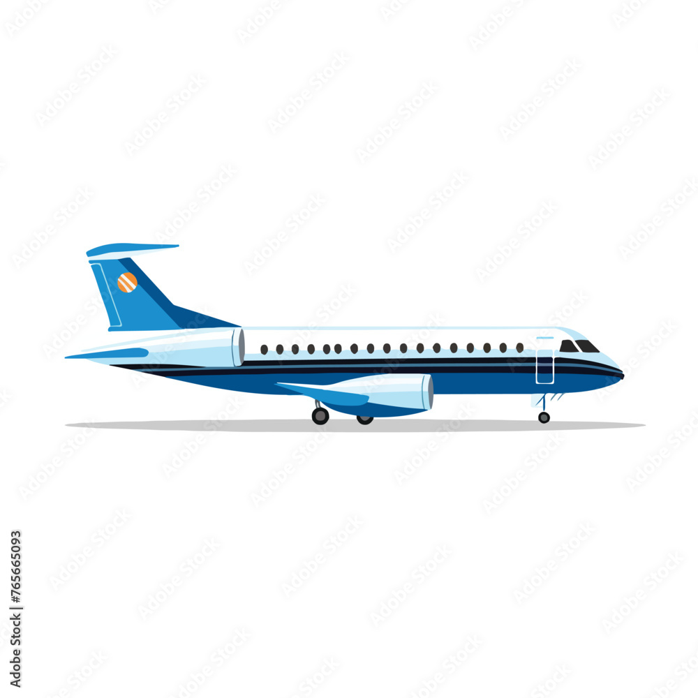Jet airplane symbol flat vector illustration isolat