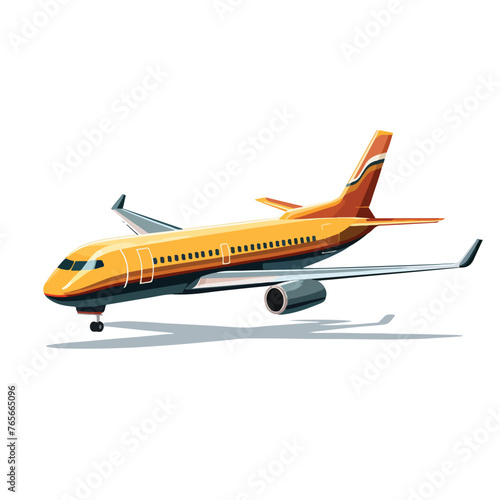 Jet airplane symbol flat vector illustration isolat