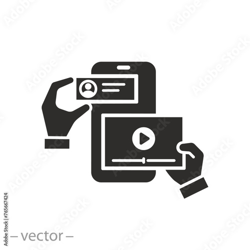 design website page icon, interface making, web designer, flat symbol on white background - vector illustration eps10