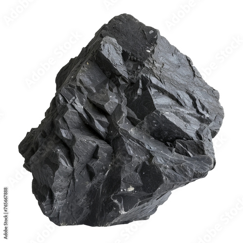 Black stone isolated on white background 