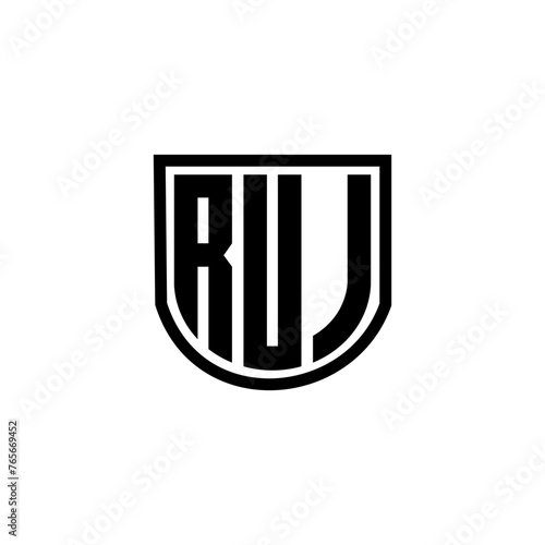 RUJ letter logo design with white background in illustrator  cube logo  vector logo  modern alphabet font overlap style. calligraphy designs for logo  Poster  Invitation  etc.
