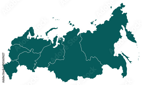 Russia map silhouette.